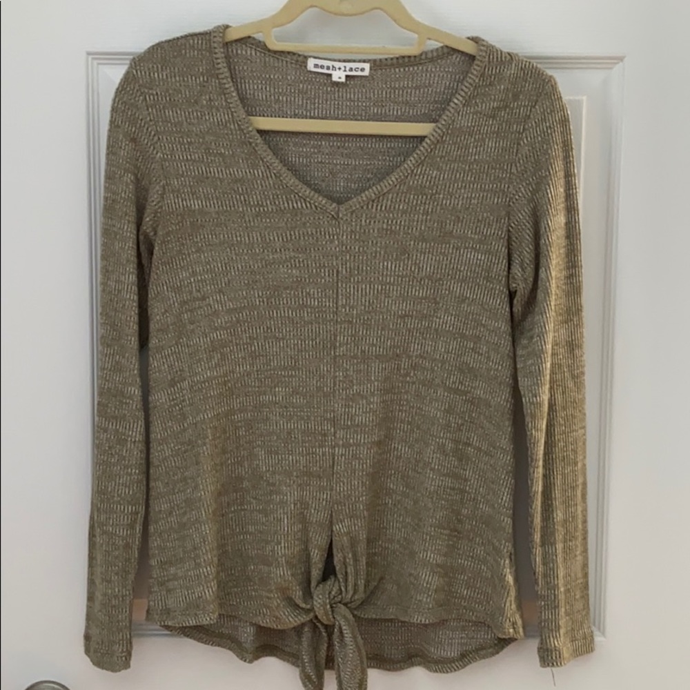 Mesh & Lace Green Sweater